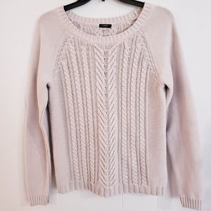J. Crew Women Sweater Size Small?Cream Ivory Crewneck Cable Knit Long Sleeve.
